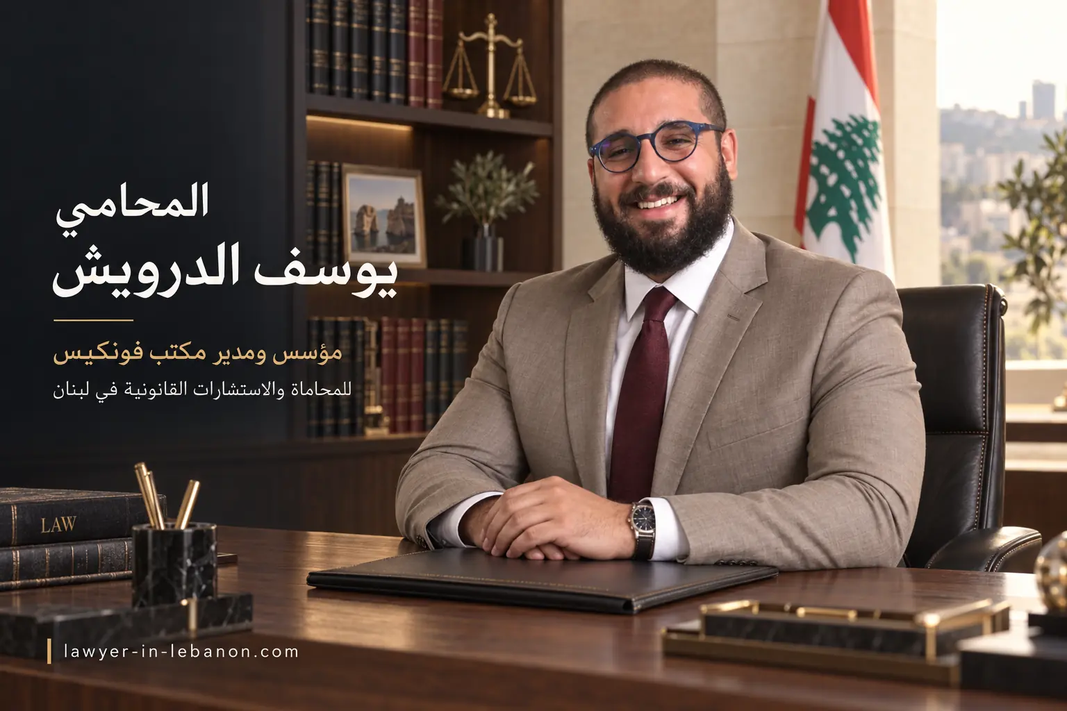 المحامي يوسف الدرويش، مؤسس ومدير مكتب فونكيس للمحاماة والاستشارات القانونية في لبنان